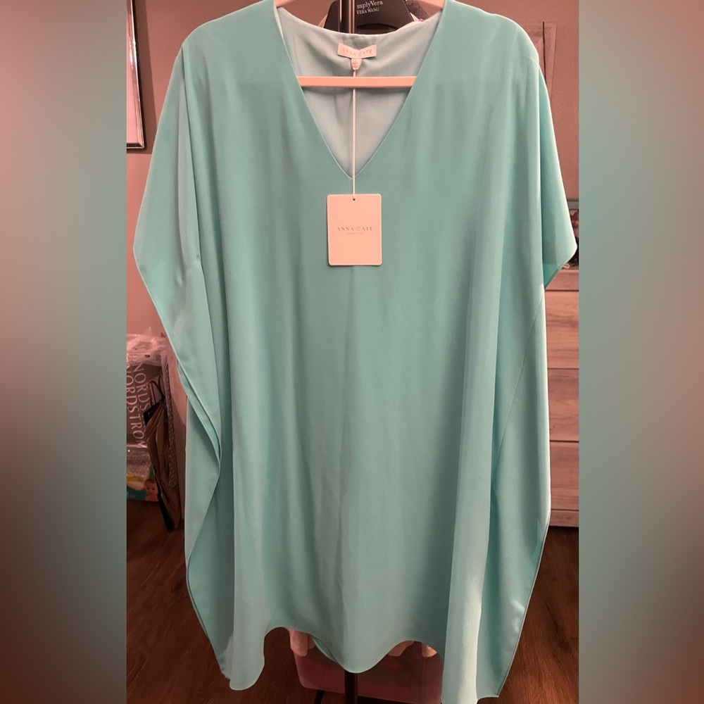 Ann Taylor Aqua Split Dolman Sleeve Tunic Dress